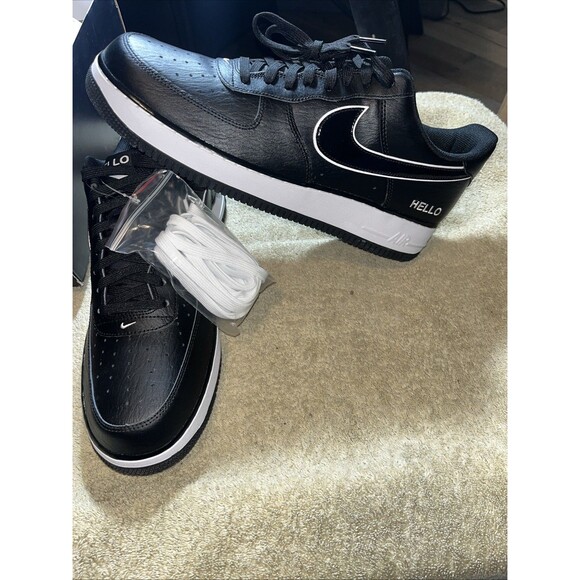 Nike Urbanstar x Air Force 1 \'07 LX Hello Pack Black And White Cz0327-001 Sz 13
